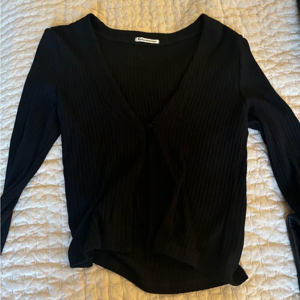Reformation button front ribbed cardigan